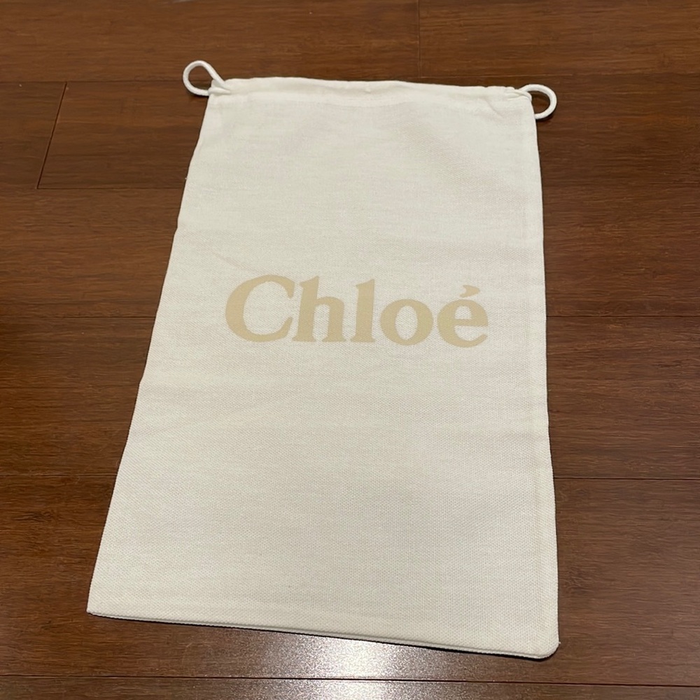 Chloe White Drawstring dust Bag 14x8.5